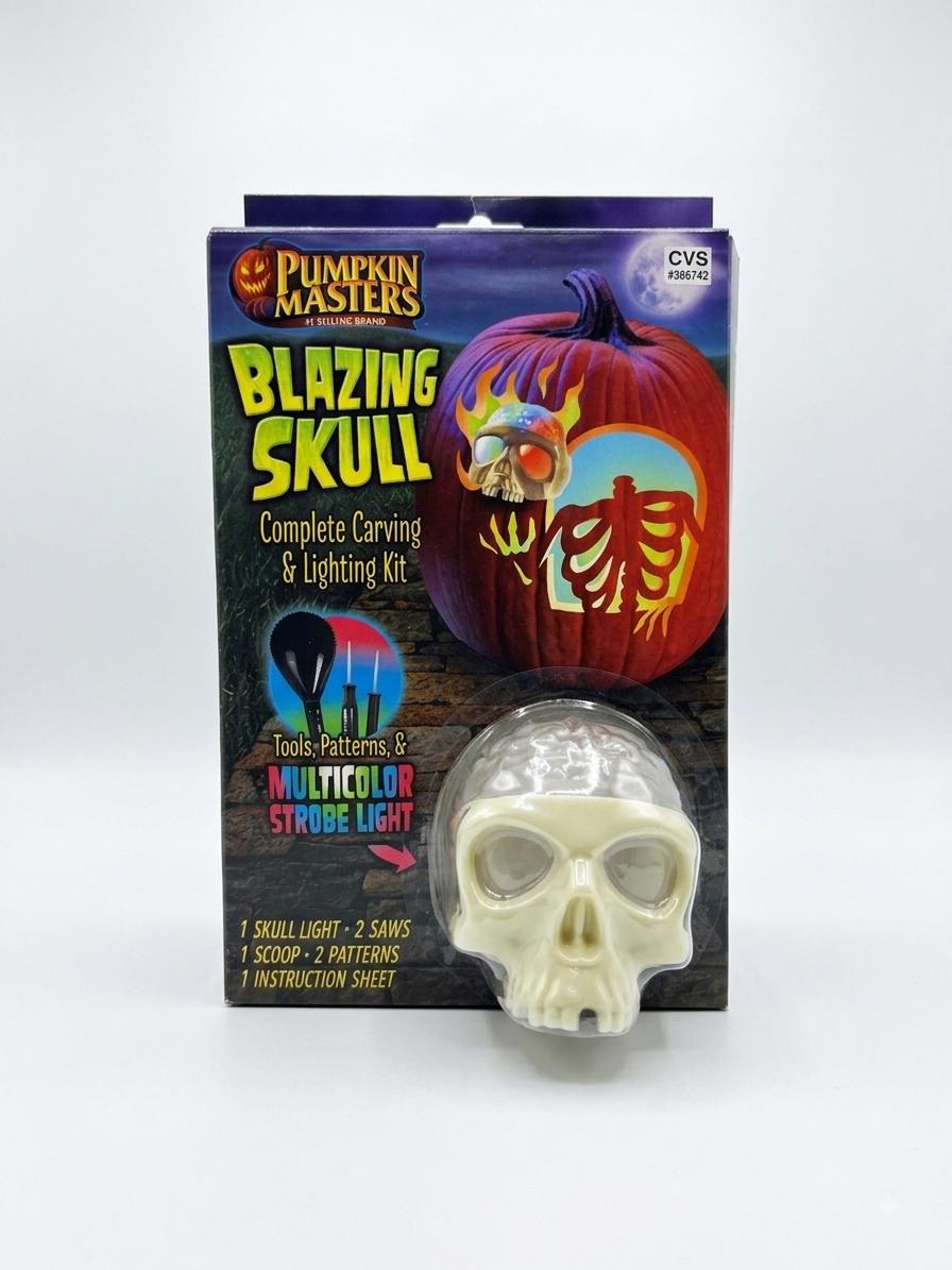 Pumpkin Masters Blazing Skull Carving & Lighting Kit