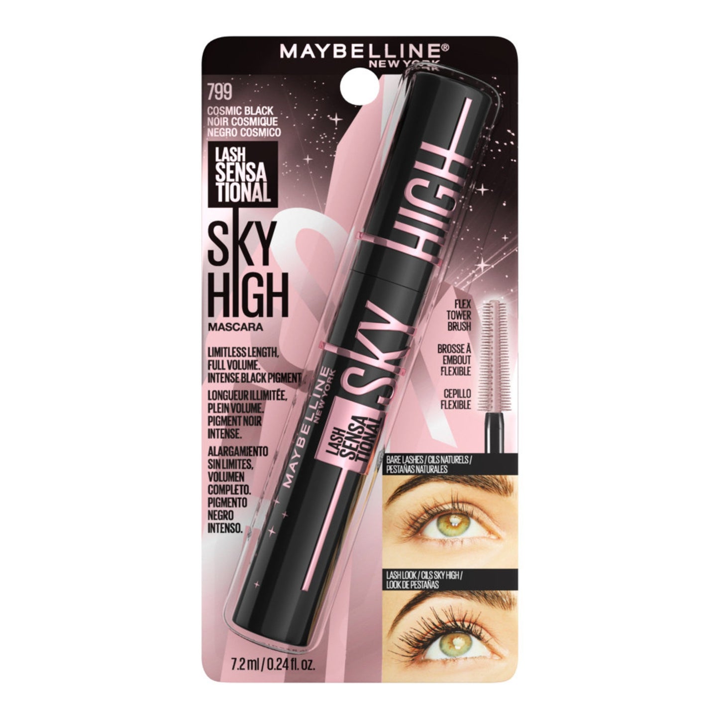 Maybelline Lash Sensational Sky High Mascara Cosmic Black .24 fl oz *SLIGHTLY DAMAGED PACKAGE*