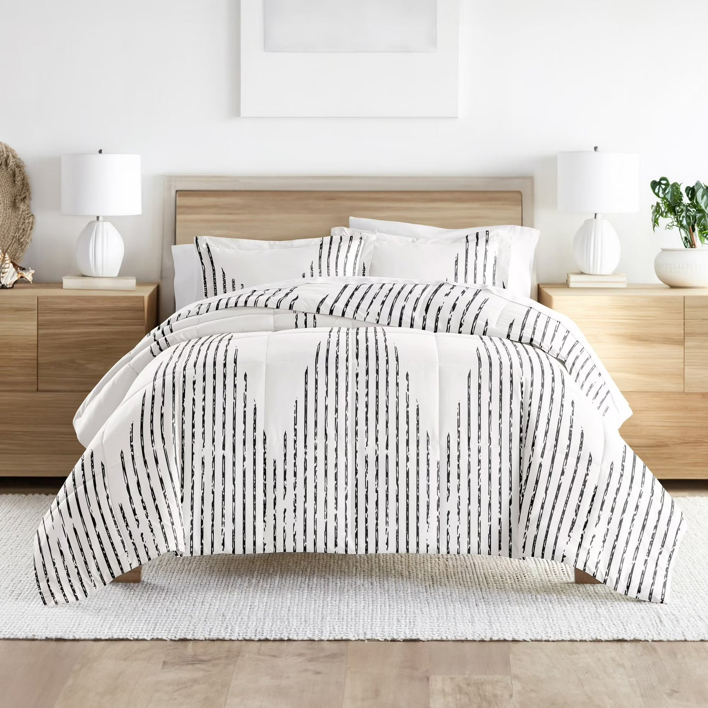 3-Piece Pattern Reversible Microfiber Full / Queen Down-Alternative Comforter Set Becky Cameron