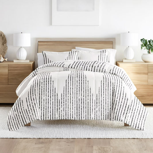 3-Piece Pattern Reversible Microfiber Full / Queen Down-Alternative Comforter Set Becky Cameron