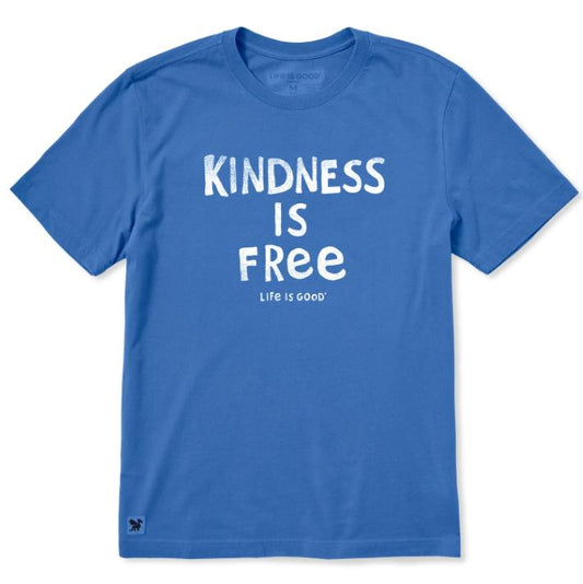 Life is Good Kindness is Free T-Shirt Blue - M
