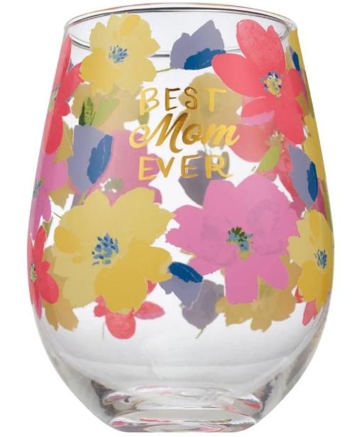 Springtime Wine Glass 33 oz Best Mom Ever