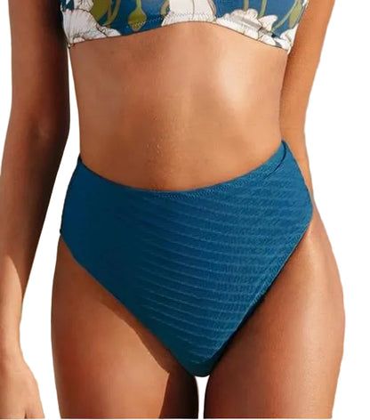 CUPSHE Women's High Waisted Bikini Bottom Textured Blue - M
