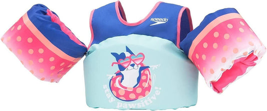 Speedo Splash Jammer Life Jacket Vest For Kids - Stayin' Pawsitive Blue *One Size Kids Weight 30 - 50 lbs*