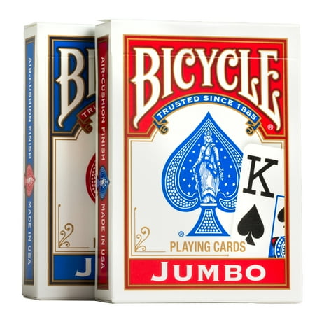 Bicycle Playing Cards, 2 Pack, Jumbo Index (Red & Blue)