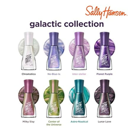 Sally Hansen Insta-Dri  Galactic, Center of the Universe, Quick Dry, Long Lasting, Streak-Free Shine, Metallic Green Nail Polish