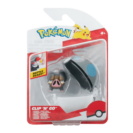 Pokemon Clip N Go Lechonk and Heavy Ball - Includes 2 inch Battle Figure and Heavy Ball Accessory *Damaged Packaging*
