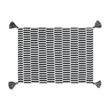 Mainstays Woven Black and White Table Place Mat - 14x19