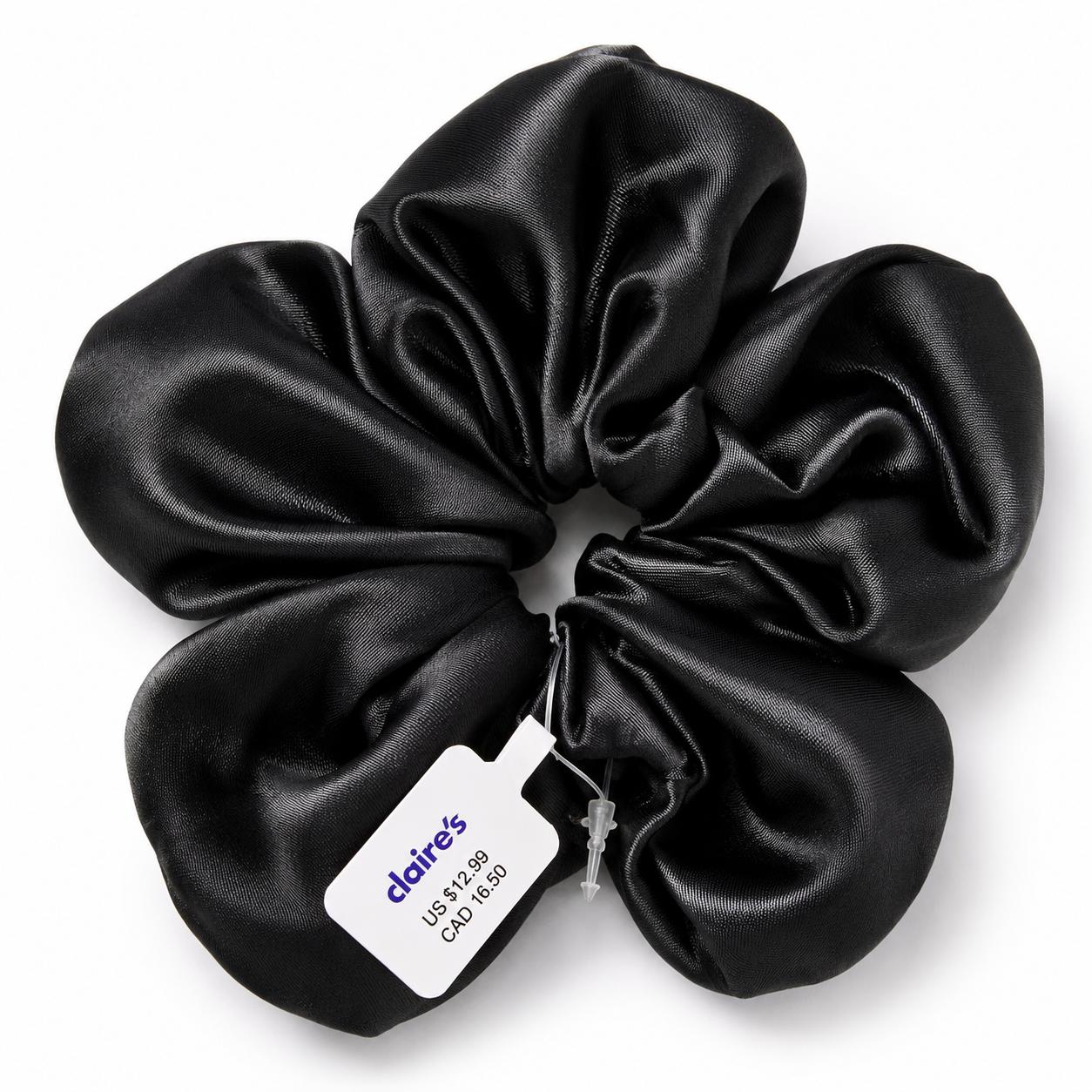 Claire's Black Flower Scrunchy | Hair Tie