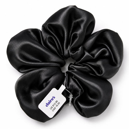 Claire's Black Flower Scrunchy | Hair Tie