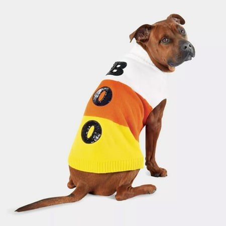 Medium Hyde & EEK! Boutique Halloween Candy Corn Boo Dog and Cat Sweater