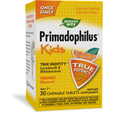 Nature's Way Primadophilus Kids Chewable Probiotic, 3 Billion CFU, 30 Chewables **Exp:03/2026**