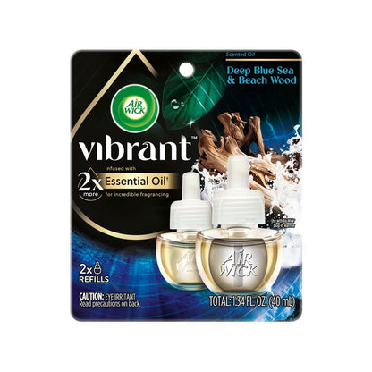 Vibrant Deep Blue Sea and Beechwood Scented Plug-In Air Freshener Refill (2-Pack)