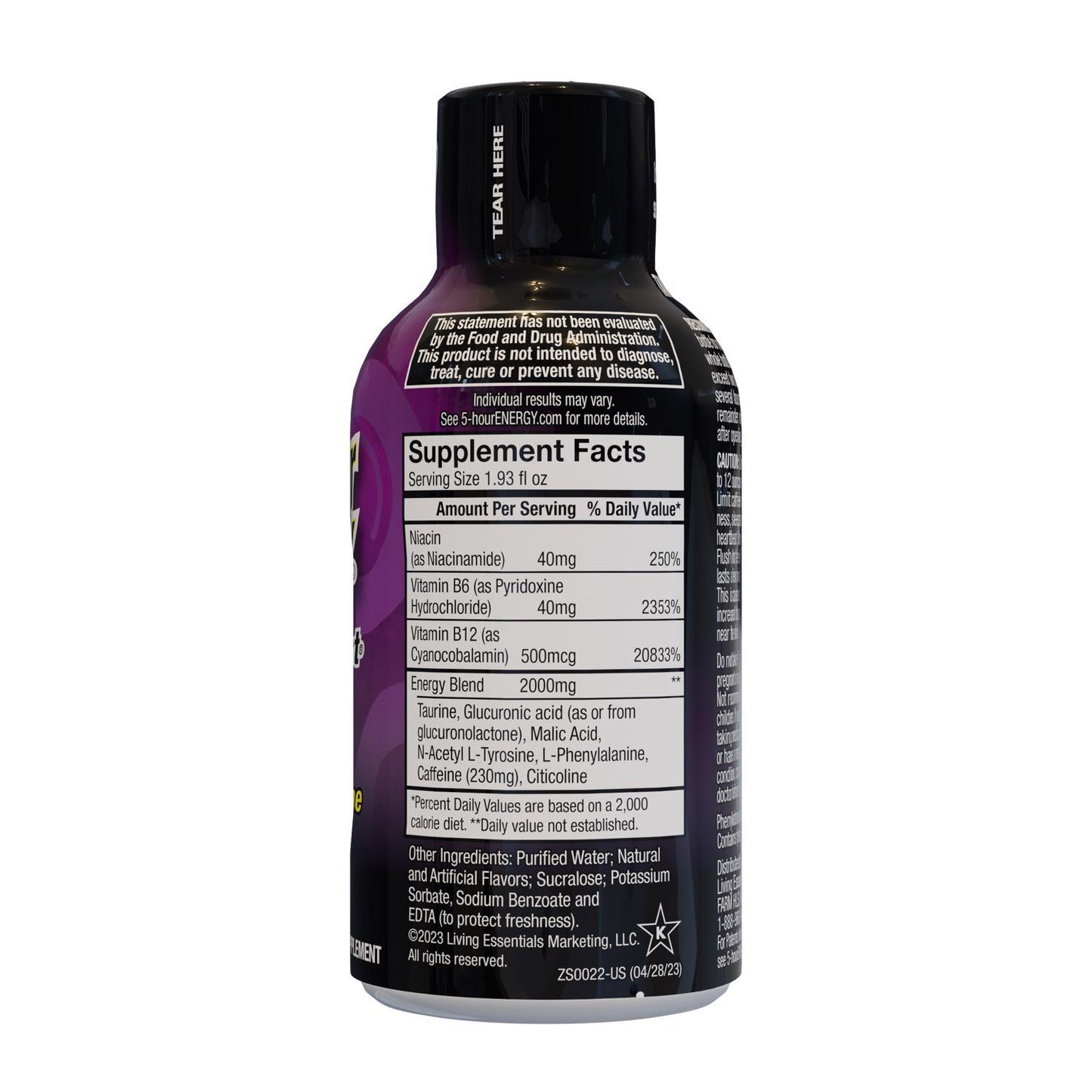 5-hour Energy Extra Strength Sugar Free Grape Energy Shot 1.93 oz *Exp 02/27*