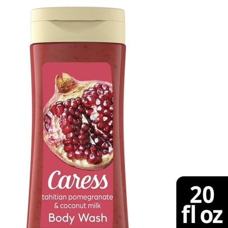 Caress Body Wash Exfoliating Shower Gel - Tahitian Pomegranate & Coconut Milk - 20 oz