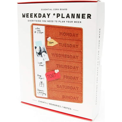Suck UK Cork Whiteboard Weekly Planner | White Board Organiser | Office Accessories | Weekly Desk Planner