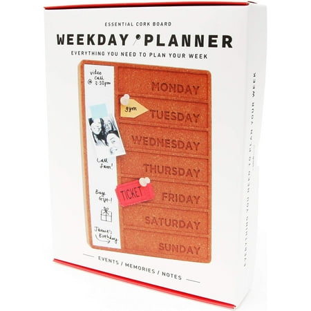 Suck UK Cork Whiteboard Weekly Planner | White Board Organiser | Office Accessories | Weekly Desk Planner