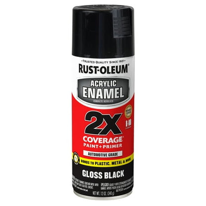 Rust-Oleum Automotive Gloss Acrylic Enamel 2X Spray Paint, Black 12 oz