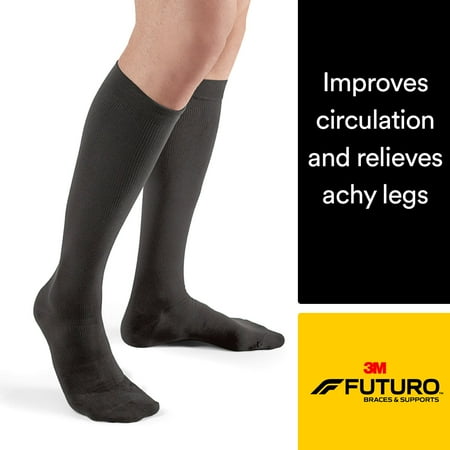 FUTURO Dress Socks for Men, Medium, Black, Firm Compression