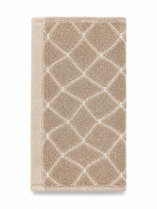 Martex Restore Beige Geometric Textured Hand Towel