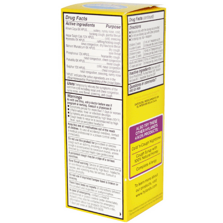 Hyland's Cold 'n Cough Daytime 4 Kids 4 oz *Exp 10/2026* *Packaging May Vary*