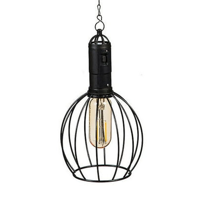 Evergreen 19.6 Solar Hanging Lantern with Chain and LED Bulb, Rounded