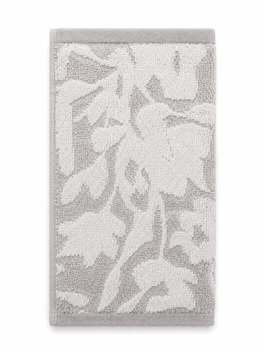 Martex Restore Light Gray Floral Textured Hand Towel