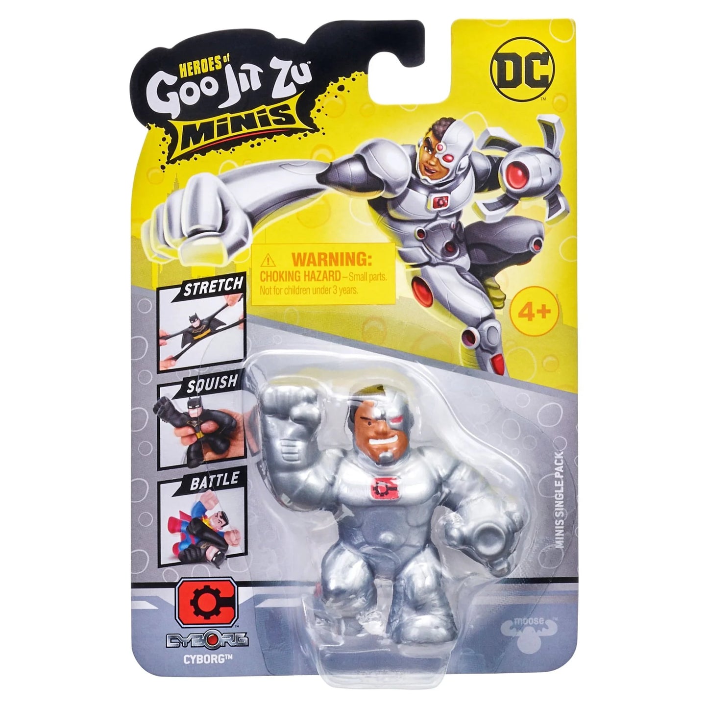 Heroes of Goo Jit Zu Cyborg Marvel Edition Mini Stretchy Action Figure, 2.5 in