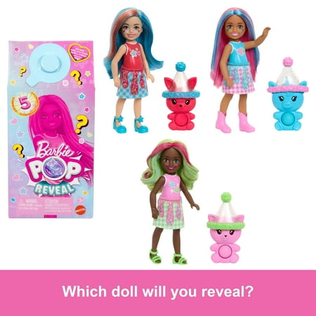 Barbie Chelsea Pop Reveal Shakes Series Doll with Scent & Color Change *Styles May Vary*