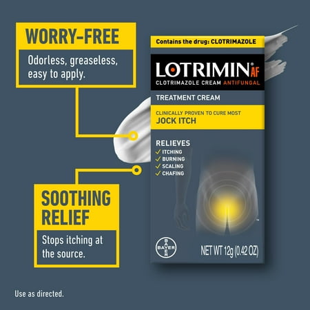 Lotrimin AF Clotrimazole Jock Itch Antifungal Treatment Cream, 12G Tube *Exp 11/26*