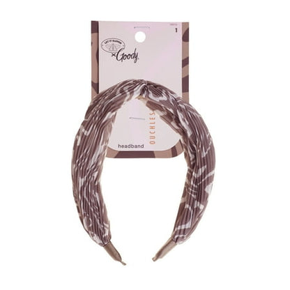 Goody Tru X Let It Happen Collab Ouchless  Pleated Fabric Knotted Headband Tan