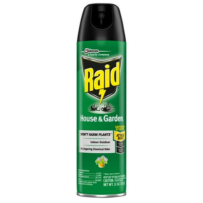 Raid House & Garden Indoor Flying Insect Killer without Harming Plants, 11 oz
