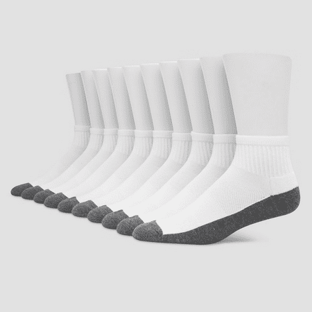 Men's 12-14 Hanes Premium Big & Tall Cool Comfort Ankle Socks 10pk - White