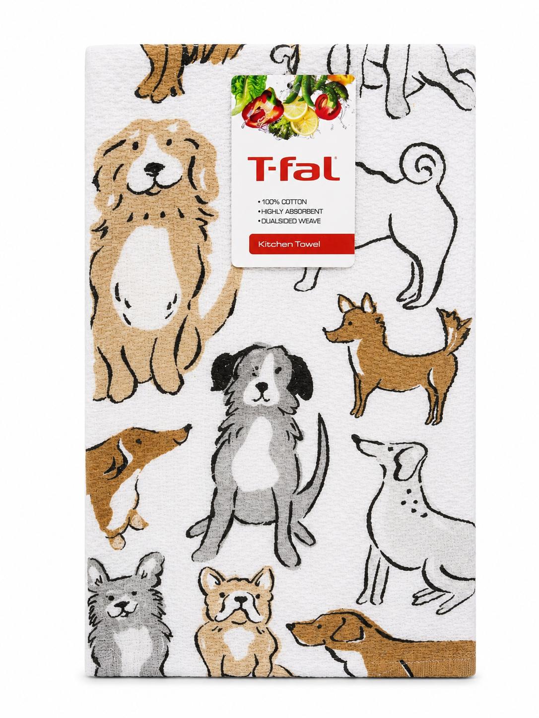 T-fal Dog Print Kitchen Towel