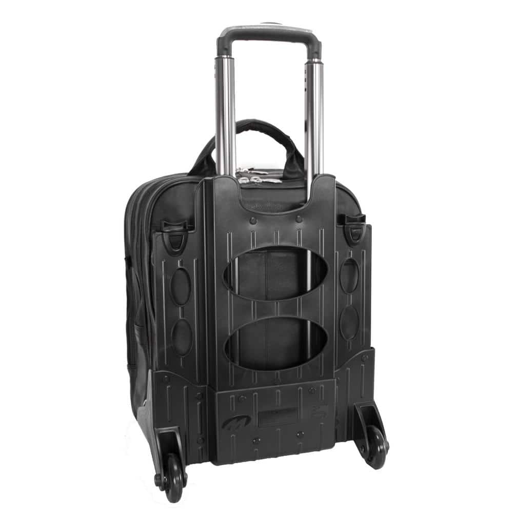 WICKER PARK, Full Grain Cashmere Napa Leather, 17 in. Detachable Wheeled 3-Way Laptop Backpack Briefcase *Missing Rolling Caddy*