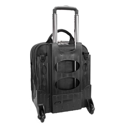 WICKER PARK, Full Grain Cashmere Napa Leather, 17 in. Detachable Wheeled 3-Way Laptop Backpack Briefcase *Missing Rolling Caddy*