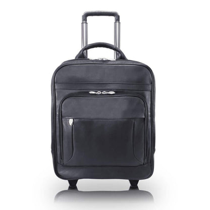 WICKER PARK, Full Grain Cashmere Napa Leather, 17 in. Detachable Wheeled 3-Way Laptop Backpack Briefcase *Missing Rolling Caddy*