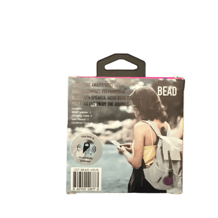 iJoy Bead Compact Bluetooth Wireless Portable Speaker, Pink