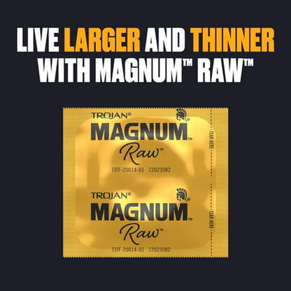Trojan Magnum Raw Large Size Condoms - 10 Count *Damaged Packaging* *Exp 9/1/27*