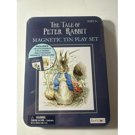 The World of Beatrix Potter Peter Rabbit Mini Book & 46 Magnetic Tin Play Set