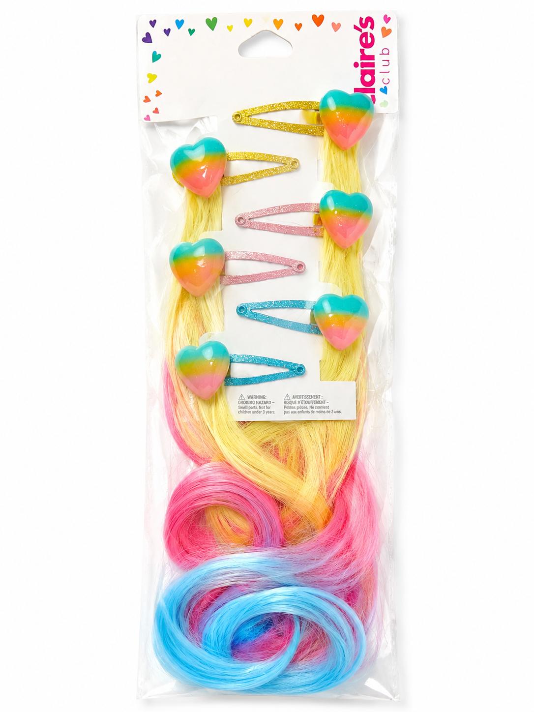 Claire's Club | Rainbow Hearts hair Extensions