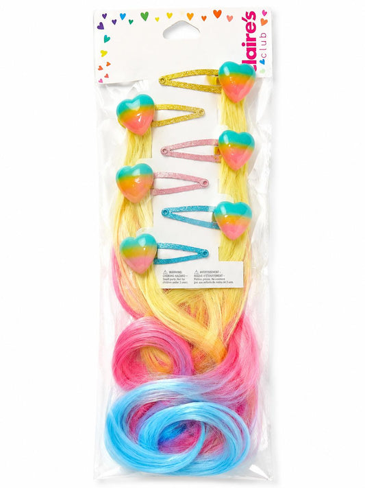 Claire's Club | Rainbow Hearts hair Extensions