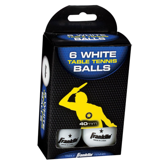 Franklin Table Tennis Balls White 6 pc *Packaging May Vary*