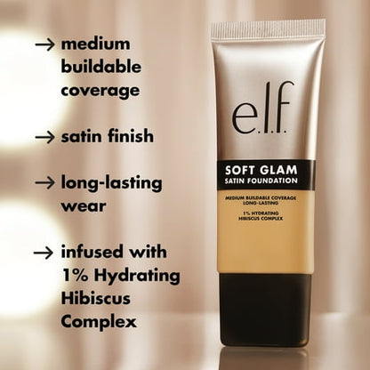 e.l.f. Soft Glam Satin Foundation, 44 Tan Cool, 1 fl oz
