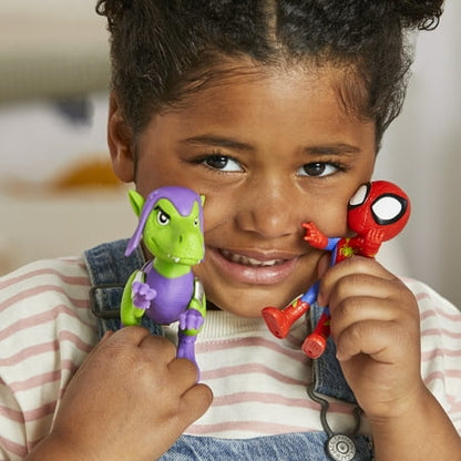 Marvel Spidey and His Amazing Friends Dino-Webs, Spidey and Goblin Raptor Action Figures *Damaged Package*