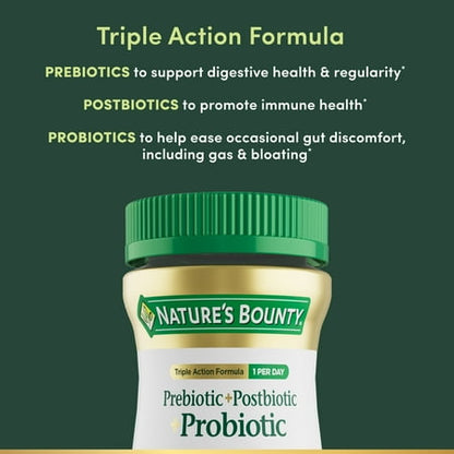 Nature's Bounty Pre + Pro + Postbiotic Gummies for Digestive Health, Immune Support, 30 Gummies **Exp 06/2026**
