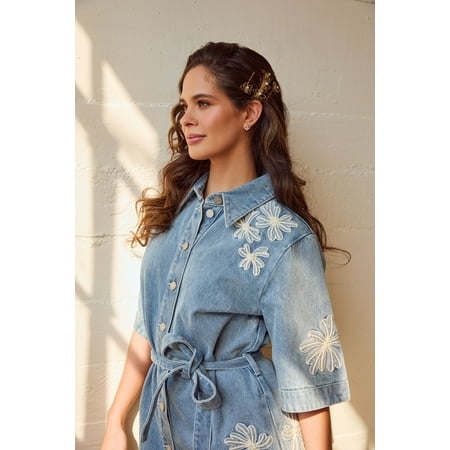 Scunci x Kelsey Anderson Crystal-Embellished Flower Bobby Pins & Barrette, Gold Tone, 3 Count