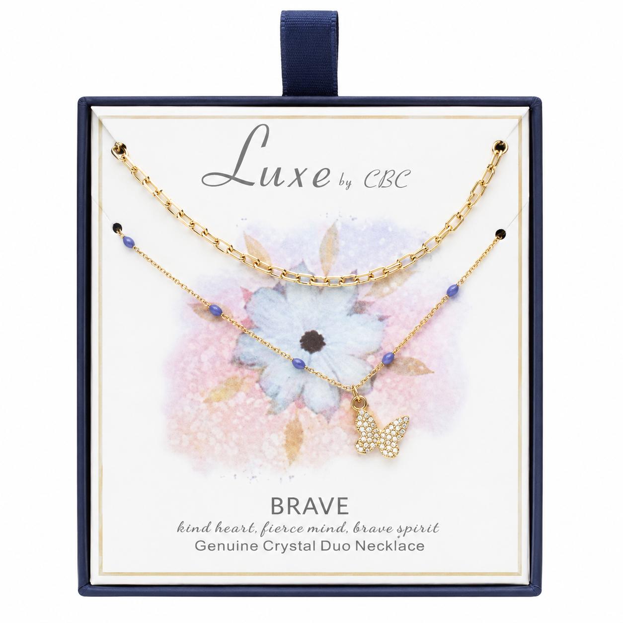 Luxe by CBC Brave Crystal Duo Necklace