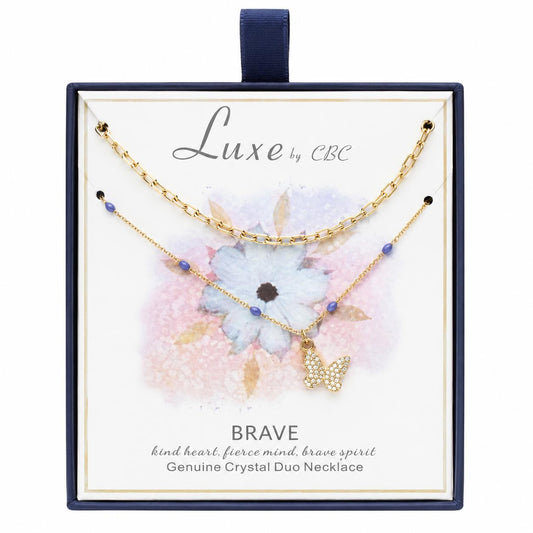 Luxe by CBC Brave Crystal Duo Necklace