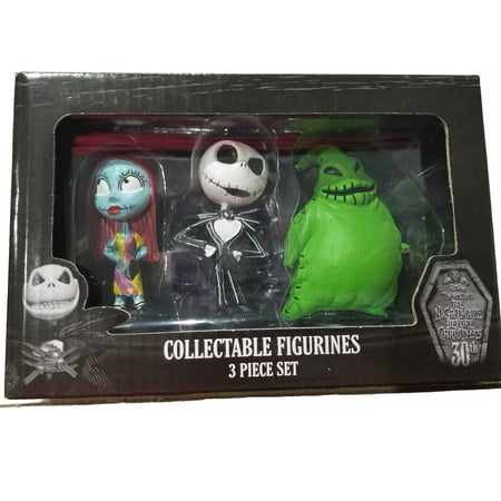 The Nightmare Before Christmas 30th Anniversary Jack Skellington, Sally & Oogie Boogie Man Collectible Figurine 3 Piece Set